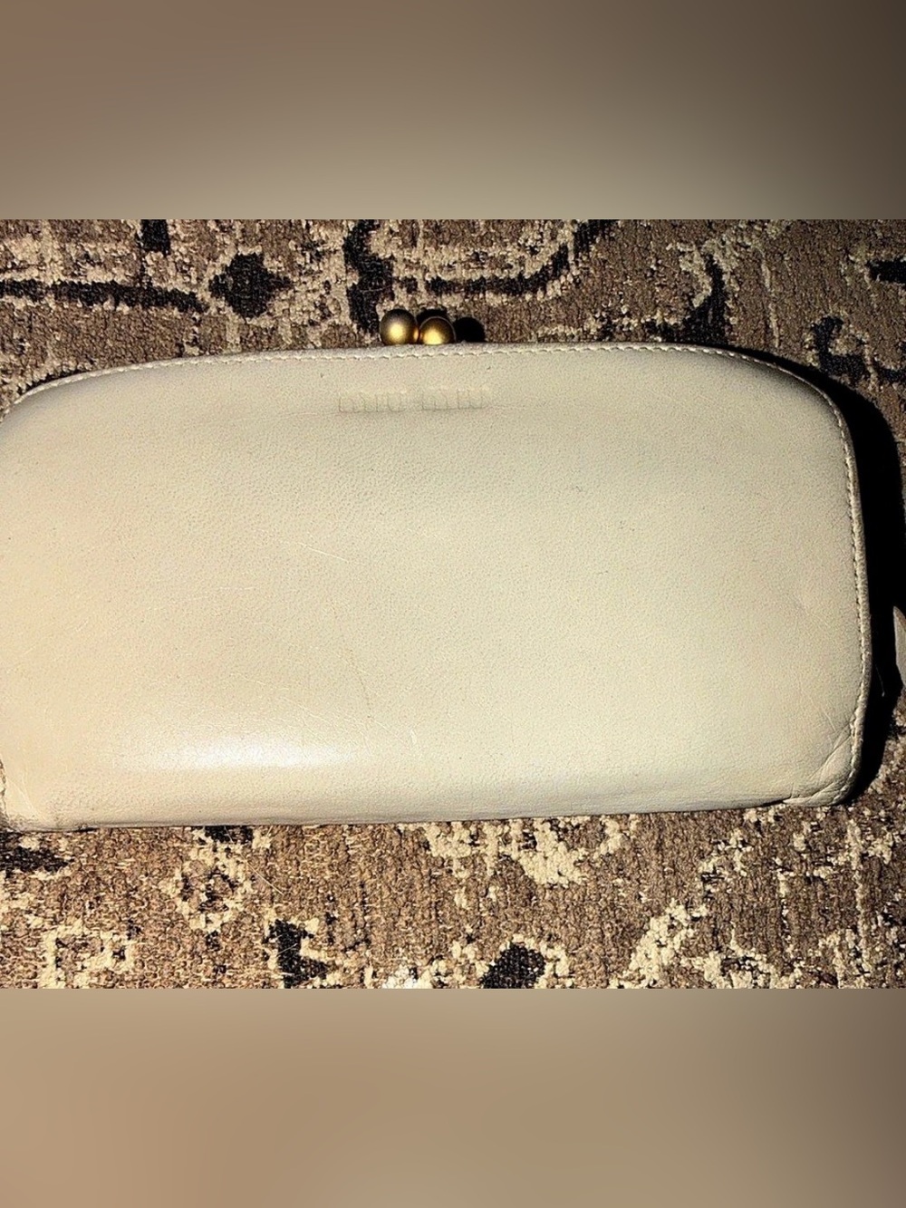 Miu Cream Wallet Gold-Tone Hardware